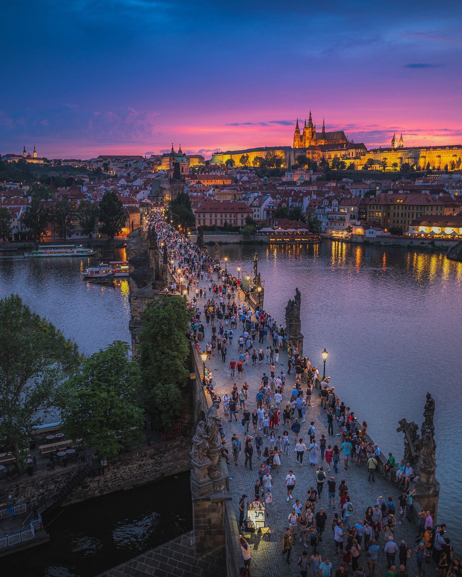 Prague Christmas Markets Bliss | Panoramic view of Prague's iconic cityscape, highlighting its architectural beauty and cultural richness.